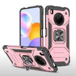 For Huawei Y9a Magnetic Armor Shockproof TPU + PC Case with Metal Ring Holder(Rose Gold)