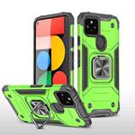 For Google Pixel 5 Magnetic Armor Shockproof TPU + PC Case with Metal Ring Holder(Green)