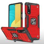 For LG Stylo 7 5G Magnetic Armor Shockproof TPU + PC Case with Metal Ring Holder(Red)