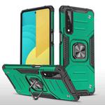 For LG Stylo 7 5G Magnetic Armor Shockproof TPU + PC Case with Metal Ring Holder(Dark Green)