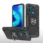 For Motorola Moto G8 Power Lite Magnetic Armor Shockproof TPU + PC Case with Metal Ring Holder(Black)