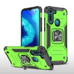 For Motorola Moto G8 Power Lite Magnetic Armor Shockproof TPU + PC Case with Metal Ring Holder(Green)