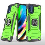 For Motorola Moto G9 Plus Magnetic Armor Shockproof TPU + PC Case with Metal Ring Holder(Green)