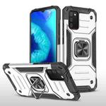 For Samsung Galaxy A02s(US Version) Magnetic Armor Shockproof TPU + PC Case with Metal Ring Holder(Silver)