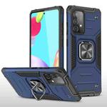 For Samsung Galaxy A52 5G / 4G Magnetic Armor Shockproof TPU + PC Case with Metal Ring Holder(Blue)