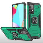 For Samsung Galaxy A52 5G / 4G Magnetic Armor Shockproof TPU + PC Case with Metal Ring Holder(Dark Green)