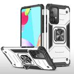 For Samsung Galaxy A52 5G / 4G Magnetic Armor Shockproof TPU + PC Case with Metal Ring Holder(Silver)