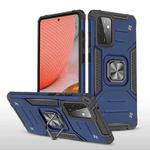 For Samsung Galaxy A72 5G / 4G Magnetic Armor Shockproof TPU + PC Case with Metal Ring Holder(Blue)