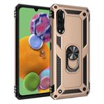 For Galaxy A90 5G Armor Shockproof TPU + PC Protective Case with 360 Degree Rotation Holder(Gold)
