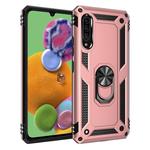 For Galaxy A90 5G Armor Shockproof TPU + PC Protective Case with 360 Degree Rotation Holder(Rose Gold)