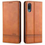For Samsung Galaxy M02 (EU Version) AZNS Magnetic Calf Texture Horizontal Flip Leather Case with Card Slots & Holder & Wallet(Light Brown)