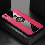 For Vivo Y85 XINLI Stitching Cloth Texture Shockproof TPU Protective Case with Ring Holder(Red)