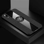 For Vivo Y93 XINLI Stitching Cloth Texture Shockproof TPU Protective Case with Ring Holder(Black)