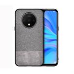 For OnePlus 7T Shockproof Splicing PU + Cloth Protective Case(Grey)