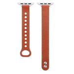 Double Stud Leather Watch Band For Apple Watch Series 7 41mm / 6 & SE & 5 & 4 40mm / 3 & 2 & 1 38mm(Dark Brown)