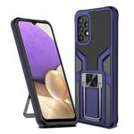 For Samsung Galaxy A32 5G Armor 2 in 1 PC + TPU Magnetic Shockproof Case with Foldable Holder(Blue)