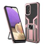 For Samsung Galaxy A32 5G Armor 2 in 1 PC + TPU Magnetic Shockproof Case with Foldable Holder(Rose Gold)