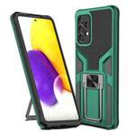 For Samsung Galaxy A72 4G / 5G Armor 2 in 1 PC + TPU Magnetic Shockproof Case with Foldable Holder(Green)