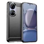 For Huawei P50 Brushed Texture Carbon Fiber TPU Case(Black)