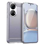 For Huawei P50 Pro Brushed Texture Carbon Fiber TPU Case (Grey)