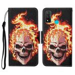 For Huawei P smart 2020 Colored Drawing Pattern Horizontal Flip Leather Case with Holder & Card Slots & Wallet & Lanyard(Flame Skull)