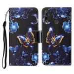 For Huawei P40 lite E Colored Drawing Pattern Horizontal Flip Leather Case with Holder & Card Slots & Wallet & Lanyard(Moon Butterfly)