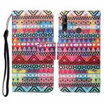 For Huawei P40 lite E Colored Drawing Pattern Horizontal Flip Leather Case with Holder & Card Slots & Wallet & Lanyard(Tribal Ethnic Style)