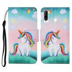 For Huawei P30 lite Colored Drawing Pattern Horizontal Flip Leather Case with Holder & Card Slots & Wallet & Lanyard(Rainbow Unicorn)