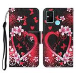 For Honor Play 9A Colored Drawing Pattern Horizontal Flip Leather Case with Holder & Card Slots & Wallet & Lanyard(Red Heart)