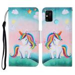 For Honor Play 9A Colored Drawing Pattern Horizontal Flip Leather Case with Holder & Card Slots & Wallet & Lanyard(Rainbow Unicorn)