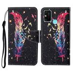 For Honor Play 9A Colored Drawing Pattern Horizontal Flip Leather Case with Holder & Card Slots & Wallet & Lanyard(Feather)