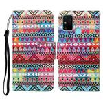 For Honor Play 9A Colored Drawing Pattern Horizontal Flip Leather Case with Holder & Card Slots & Wallet & Lanyard(Tribal Ethnic Style)