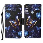 For Honor 10 Lite Colored Drawing Pattern Horizontal Flip Leather Case with Holder & Card Slots & Wallet & Lanyard(Moon Butterfly)