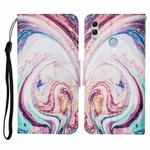 For Honor 10 Lite Colored Drawing Pattern Horizontal Flip Leather Case with Holder & Card Slots & Wallet & Lanyard(Whirlpool Marble)