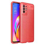 For OPPO F19 Pro+ 5G Litchi Texture TPU Shockproof Case(Red)