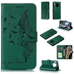 For Huawei Mate 30 Feather Pattern Litchi Texture Horizontal Flip Leather Case with Holder & Wallet & Card Slots(Green)