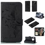 For Huawei Mate 30 Pro Feather Pattern Litchi Texture Horizontal Flip Leather Case with Holder & Wallet & Card Slots(Black)
