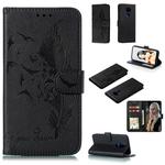 For Huawei Mate 30 Lite / nova 5i Pro Feather Pattern Litchi Texture Horizontal Flip Leather Case with Holder & Wallet & Card Slots(Black)