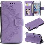 Totem Flower Embossed Horizontal Flip TPU + PU Leather Case with Holder & Card Slots & Wallet For iPhone 6(Purple)