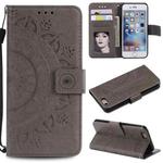 Totem Flower Embossed Horizontal Flip TPU + PU Leather Case with Holder & Card Slots & Wallet For iPhone 6 Plus(Grey)