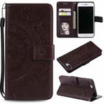 Totem Flower Embossed Horizontal Flip TPU + PU Leather Case with Holder & Card Slots & Wallet For iPhone 8 Plus / 7 Plus(Brown)