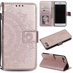 Totem Flower Embossed Horizontal Flip TPU + PU Leather Case with Holder & Card Slots & Wallet For iPhone 8 Plus / 7 Plus(Rose Gold)
