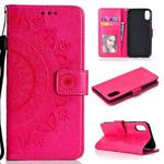 For iPhone XR Totem Flower Embossed Horizontal Flip TPU + PU Leather Case with Holder & Card Slots & Wallet(Red)