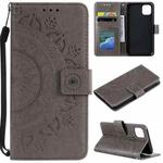 For iPhone 11 Totem Flower Embossed Horizontal Flip TPU + PU Leather Case with Holder & Card Slots & Wallet (Grey)