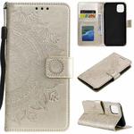 For iPhone 11 Totem Flower Embossed Horizontal Flip TPU + PU Leather Case with Holder & Card Slots & Wallet (Gold)