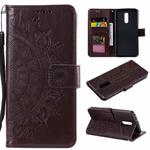 For LG Stylo 5 Totem Flower Embossed Horizontal Flip TPU + PU Leather Case with Holder & Card Slots & Wallet(Brown)