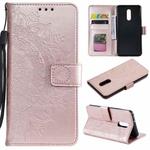 For LG Stylo 5 Totem Flower Embossed Horizontal Flip TPU + PU Leather Case with Holder & Card Slots & Wallet(Rose Gold)