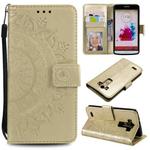 For LG G3 Totem Flower Embossed Horizontal Flip TPU + PU Leather Case with Holder & Card Slots & Wallet(Gold)