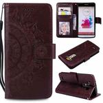 For LG G3 Totem Flower Embossed Horizontal Flip TPU + PU Leather Case with Holder & Card Slots & Wallet(Brown)