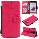 For LG G3 Totem Flower Embossed Horizontal Flip TPU + PU Leather Case with Holder & Card Slots & Wallet(Red)